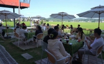 稻浪翻涌咖啡香，海龙镇贡米村成消暑纳凉好去处Amidst the surging waves of rice and the fragrant aroma of coffee, Gongmi Village in Hailong Town has become a great place to cool off and unwind